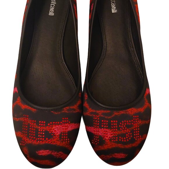 𝅺Just Cavalli Ballerina Flats Sz 41 Narrow Width A1 NWT - Picture 2 of 12